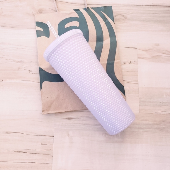 Starbucks 2021 Holiday Icy White Lilac Bling Studded Venti Reusable Tumbler - Picture 4 of 8